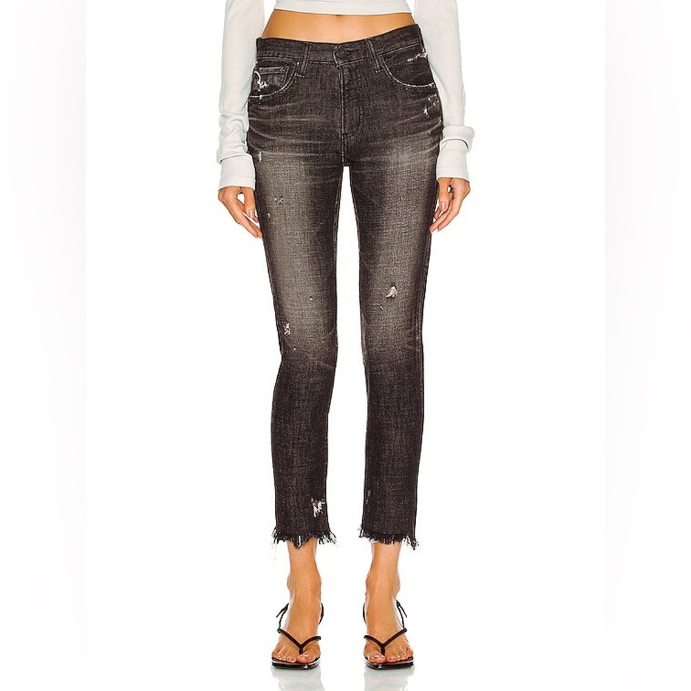 NWOT‎ Moussy Vintage Diana Skinny Distressed Jeans In Black Size 24